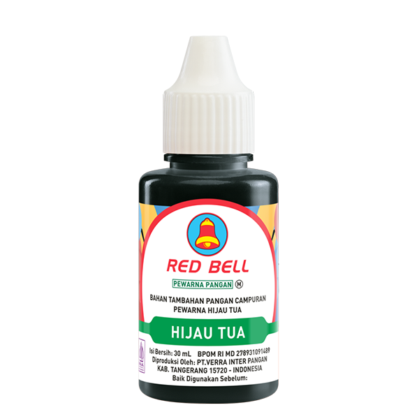 Bikin kreasi bold dan berani dengan Red Bell Pewarna Cair Hijau Tua! Warnanya yang deep, kasih nuansa elegan, tegas dan sempurna untuk dekorasi yang lebih bold. Cocok untuk semua kreasi makanan dan minuman.